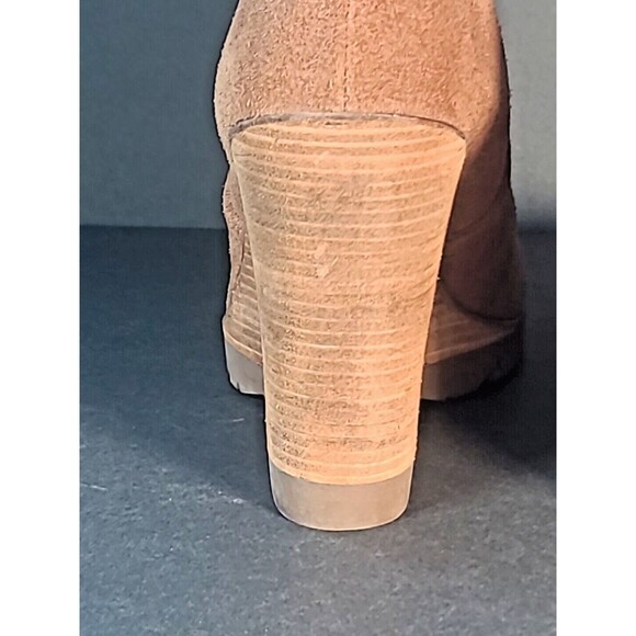 Michael Kors Thea Women Caramel Brown Suede Leather Wedge Chelsea Ankle Boot 8.5 - Picture 5 of 12